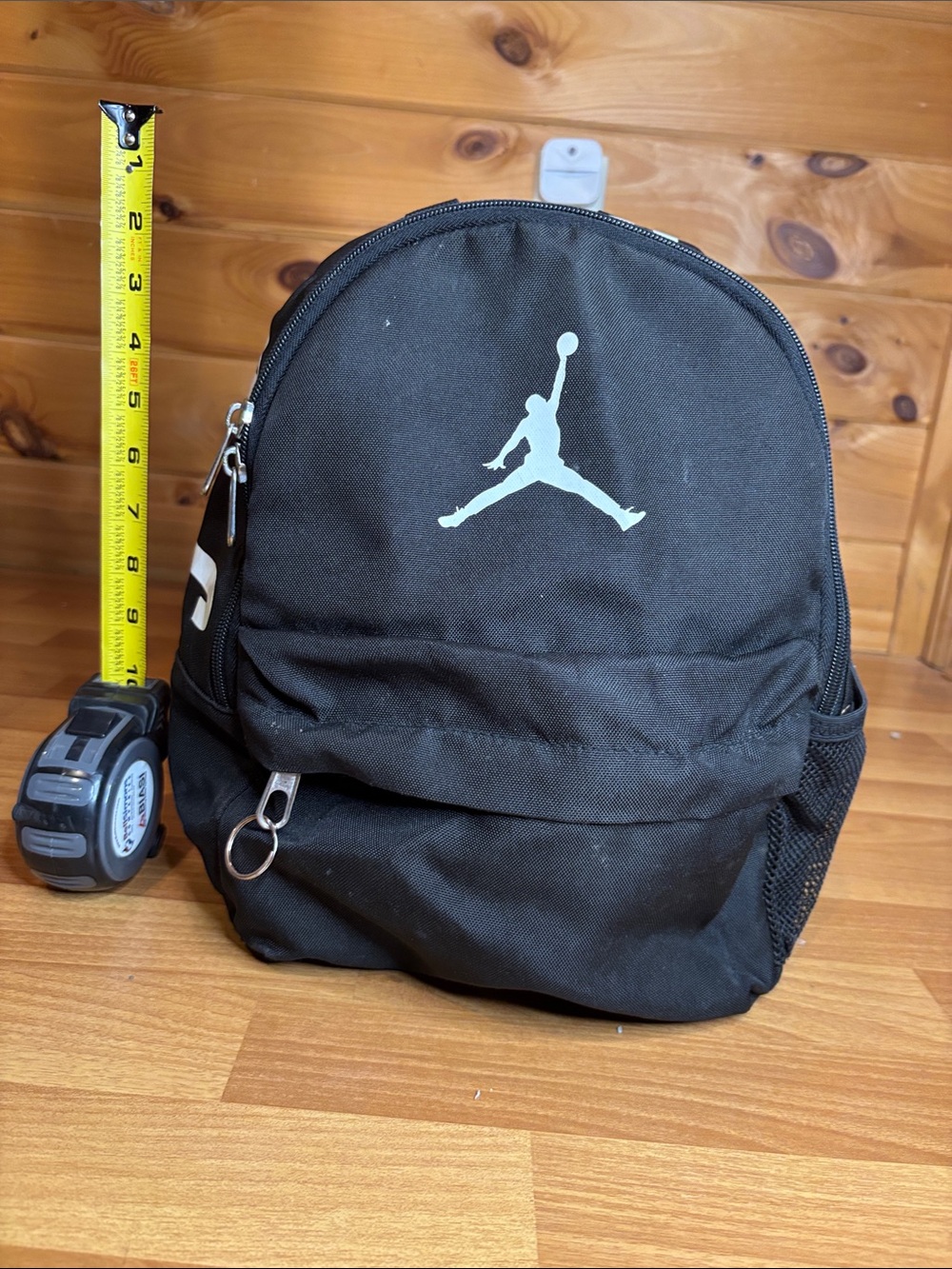 Jordan Black Mini Backpack with White Jumpman Logo
